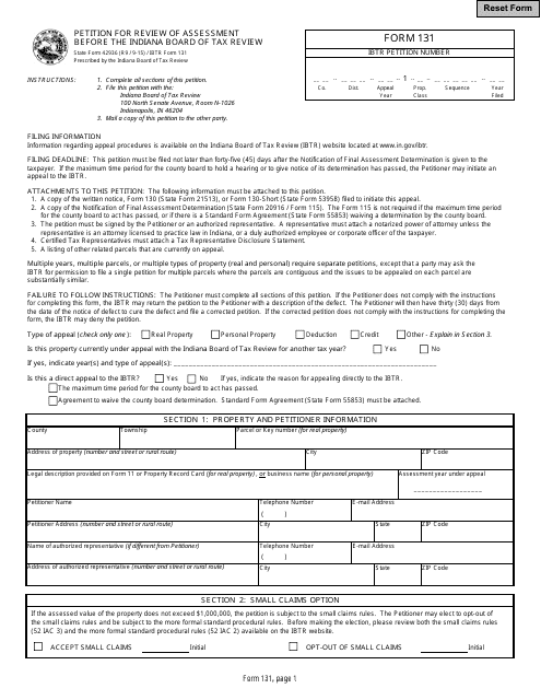 State Form 42936 (131)  Printable Pdf