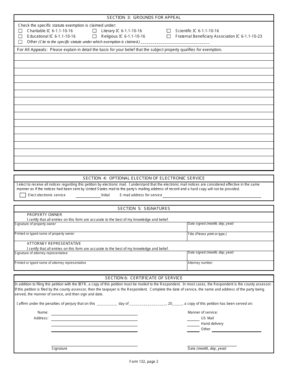 State Form 21514 (132) Petition for Review of Exemption Before the Indiana Board of Tax Review - Indiana, Page 2