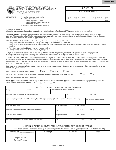 State Form 21514 (132)  Printable Pdf