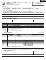 Document preview: State Form 52501 (EZ-2) Enterprise Zone Investment Deduction Application - Indiana