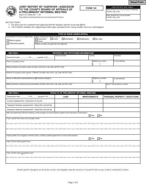State Form 53626 (134)  Printable Pdf