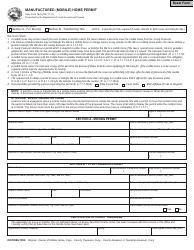 Document preview: State Form 7878 Manufactured (Mobile) Home Permit - Indiana