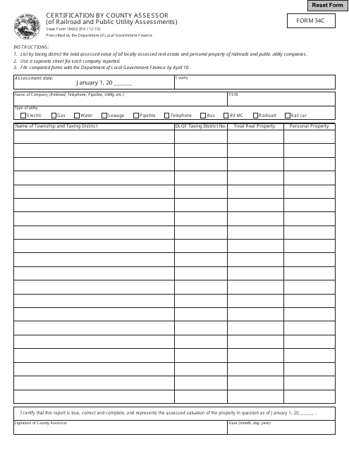 State Form 18602 (34C)  Printable Pdf