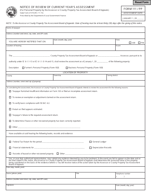 State Form 21519 (111/PP)  Printable Pdf