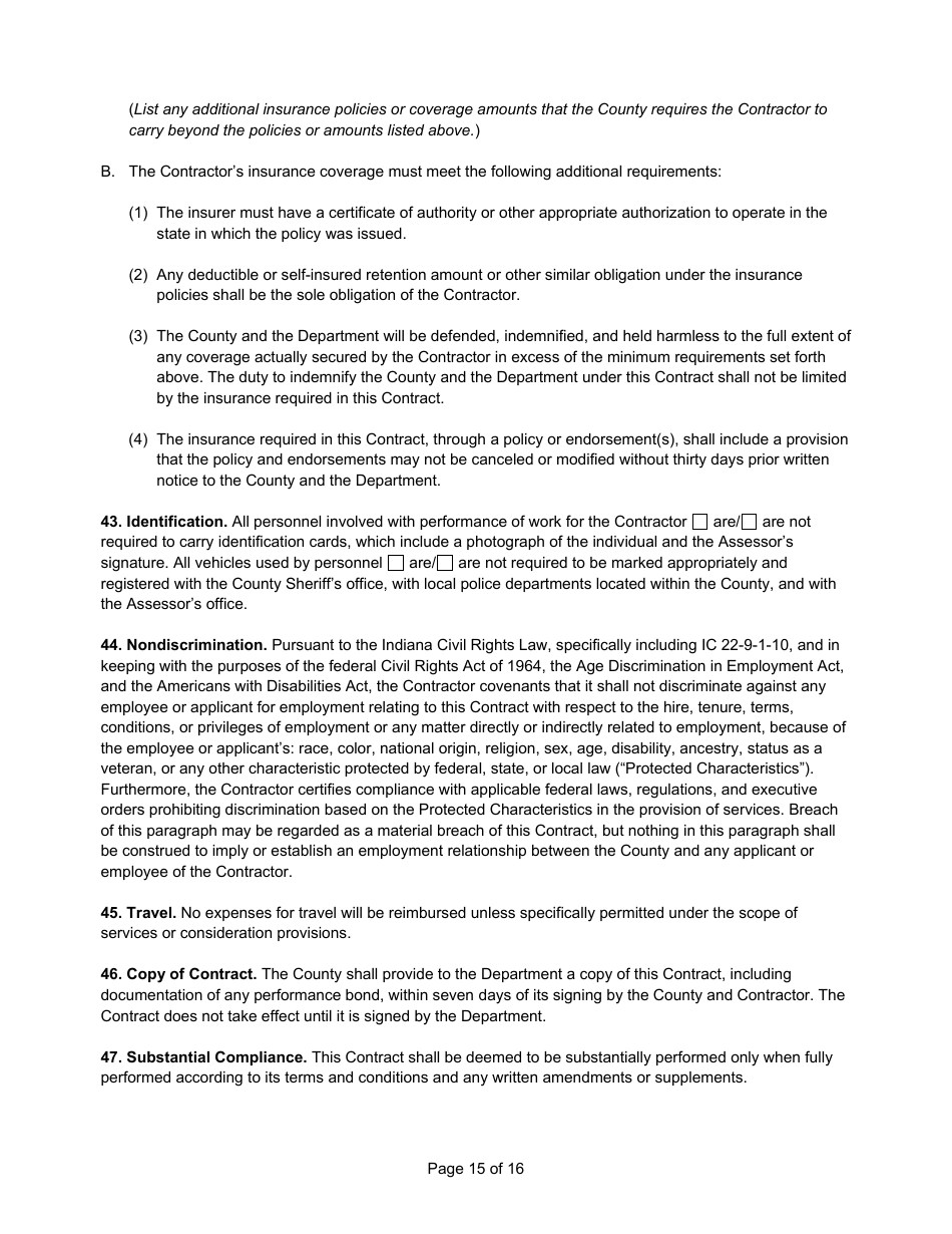 State Form 55931 Prescribed Contract for Computer Software, Services, and Equipment - Indiana, Page 15