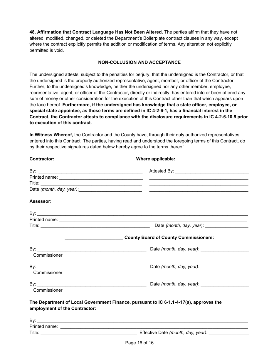 State Form 55931 Prescribed Contract for Computer Software, Services, and Equipment - Indiana, Page 16