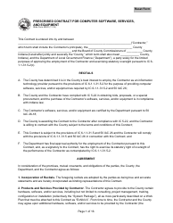 State Form 55931 Prescribed Contract for Computer Software, Services, and Equipment - Indiana