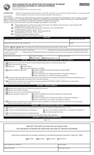 State Form 12662  Printable Pdf