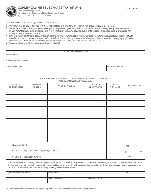 State Form 43779 (CVTT-1)  Printable Pdf