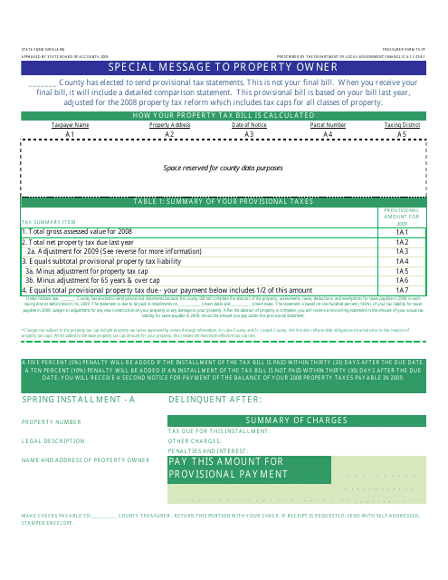 Form TS-1P (State Form 53915)  Printable Pdf