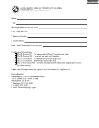 Document preview: State Form 55802 Level Iii Assessor-Appraiser Application - Indiana