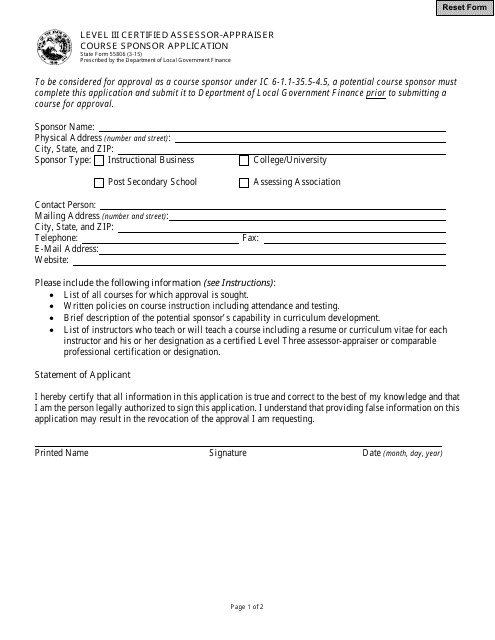 State Form 55806  Printable Pdf