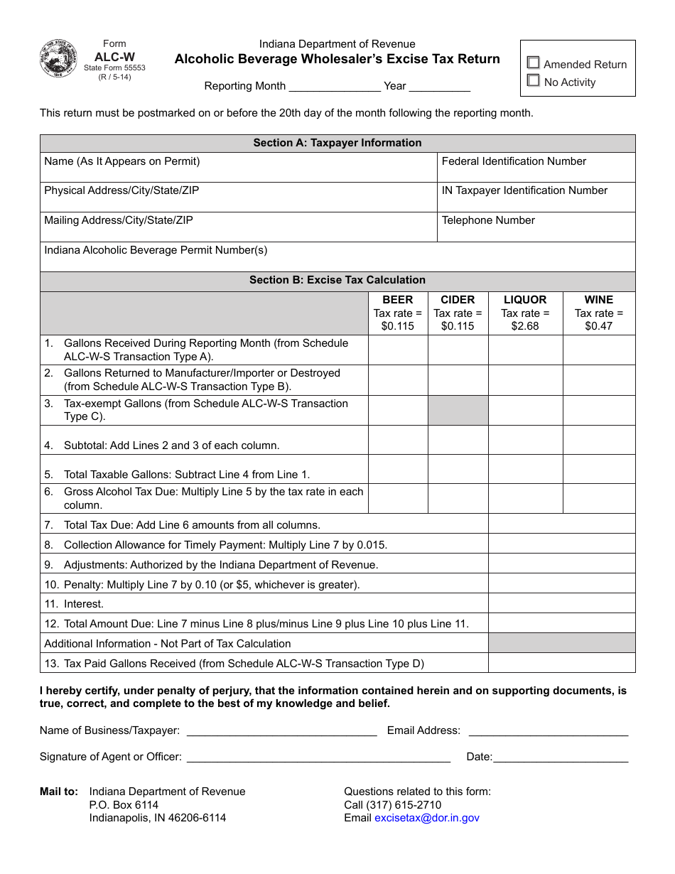 Form ALCW (State Form 55553) Fill Out, Sign Online and Download