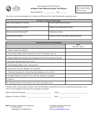 Form ALC-FW (State Form 55569) Indiana Farm Winery Excise Tax Return - Indiana
