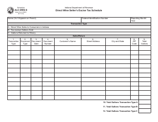 State Form 55557 Schedule ALC-DWS-S Direct Wine Seller&#039;s Excise Tax Schedule - Indiana