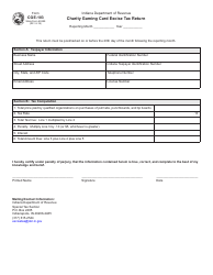Form CGE-103 (State Form 45389) Charity Gaming Card Excise Tax Return - Indiana
