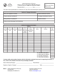 Form ALC-PS (State Form 55570) Primary Source Suppliers Monthly Report - Indiana