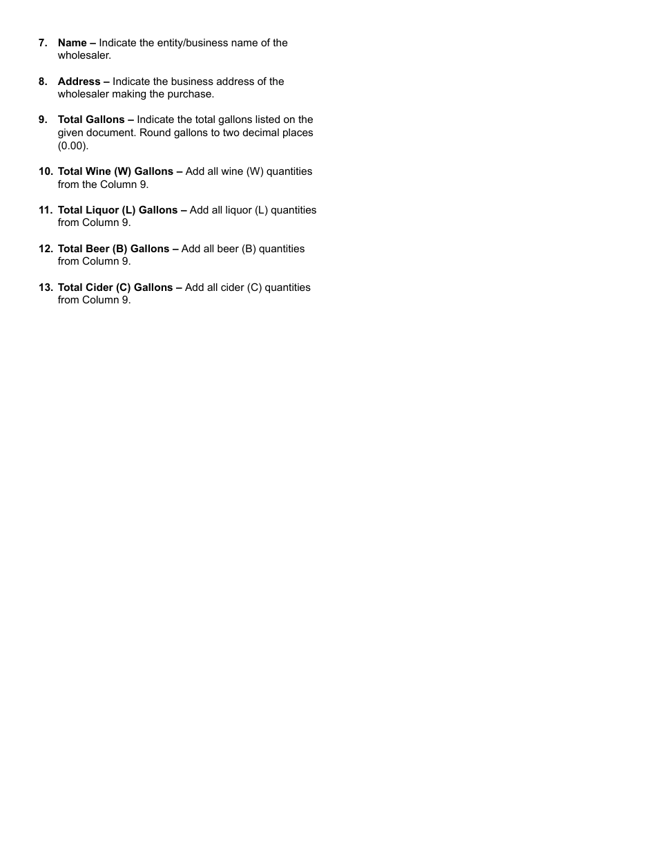 Form ALC-PS (State Form 55570) Primary Source Suppliers Monthly Report - Indiana, Page 3