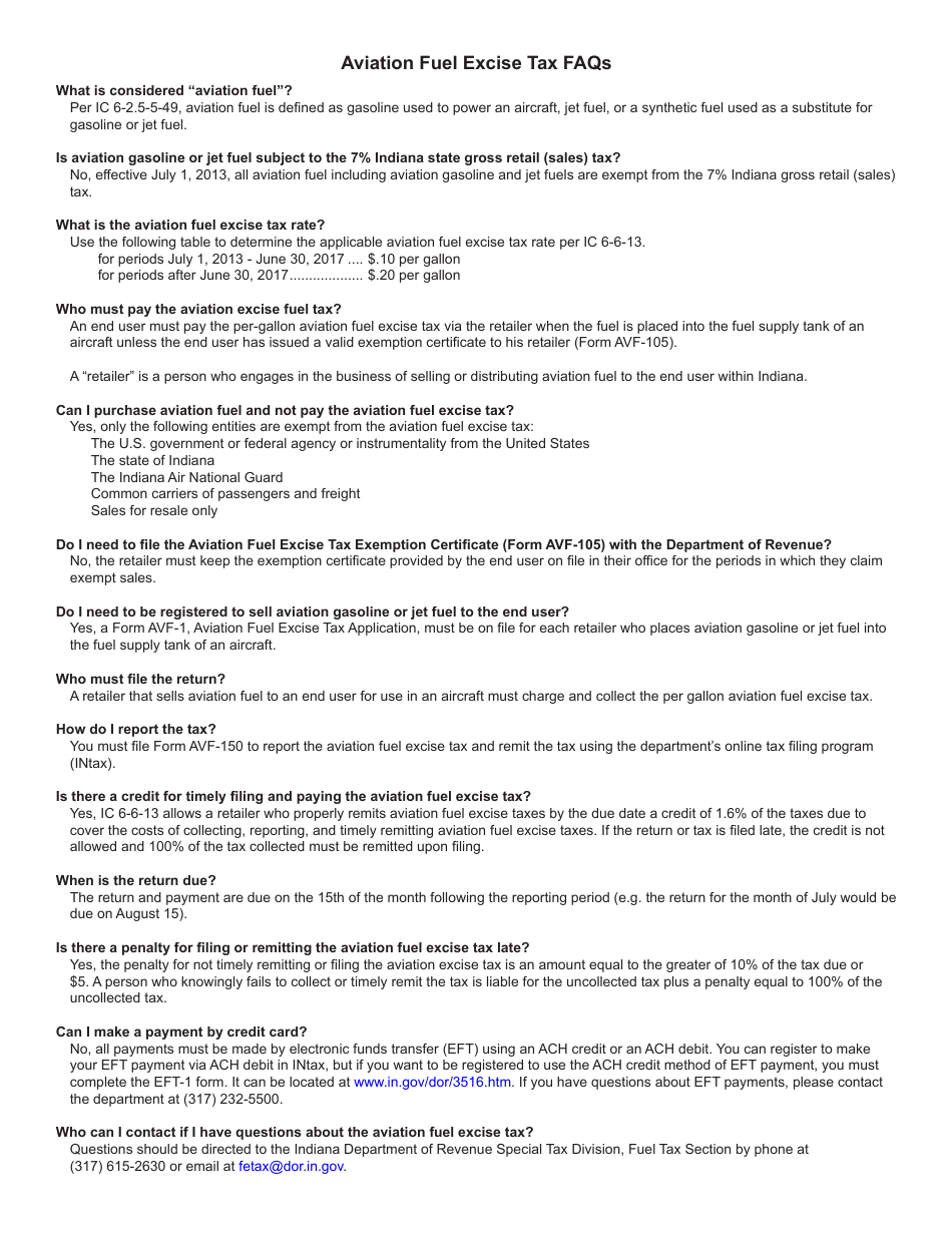 Form AVF-1 (State Form 55312) Aviation Fuel Excise Tax License Application - Indiana, Page 4