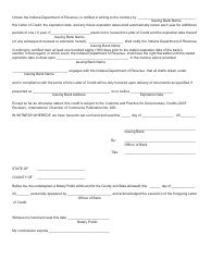 Form MF-135 (State Form 49169) Irrevocable Standby Letter of Credit - Indiana, Page 2