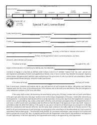 Form SF-2 (State Form 46841) Special Fuel License Bond - Indiana
