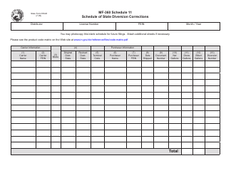 Form MF-360 (State Form 55345) Schedule 11 Schedule of State Diversion Corrections - Indiana