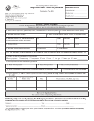 Form PDL-1 (State Form 55549) Propane Dealer&#039;s License Application - Indiana