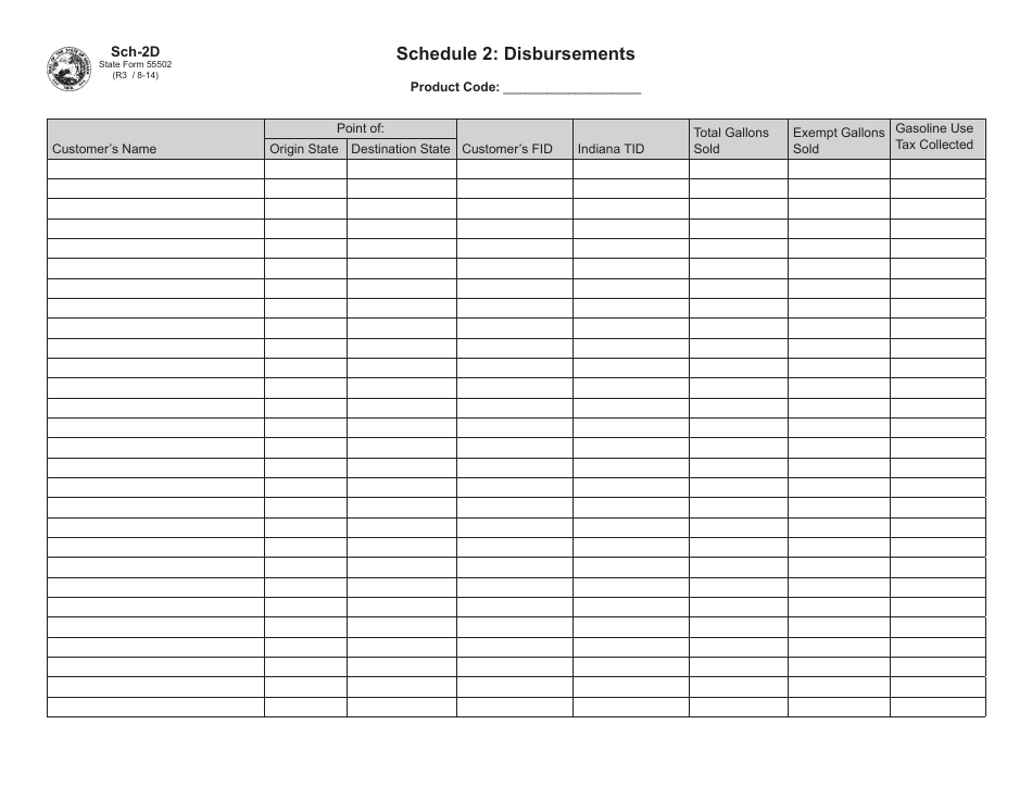 State Form 55502 Schedule 2D - Fill Out, Sign Online and Download ...