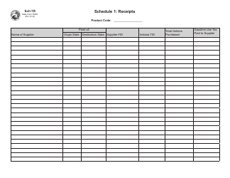 Document preview: State Form 55501 Schedule 1R Schedule of Receipts - Indiana