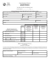 Document preview: Form FT-501 (State Form 46291) Terminal Operators Monthly Return - Indiana
