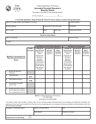 Form FT-501X (State Form 47736) Amended Terminal Operators Monthly Return - Indiana