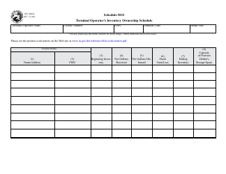 State Form 49092 Schedule 501I Terminal Operator&#039;s Inventory Ownership Schedule - Indiana