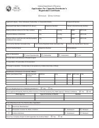 Form CIG-1A (State Form 48477) Application for Cigarette Distributor&#039;s Registration Certificate - Indiana