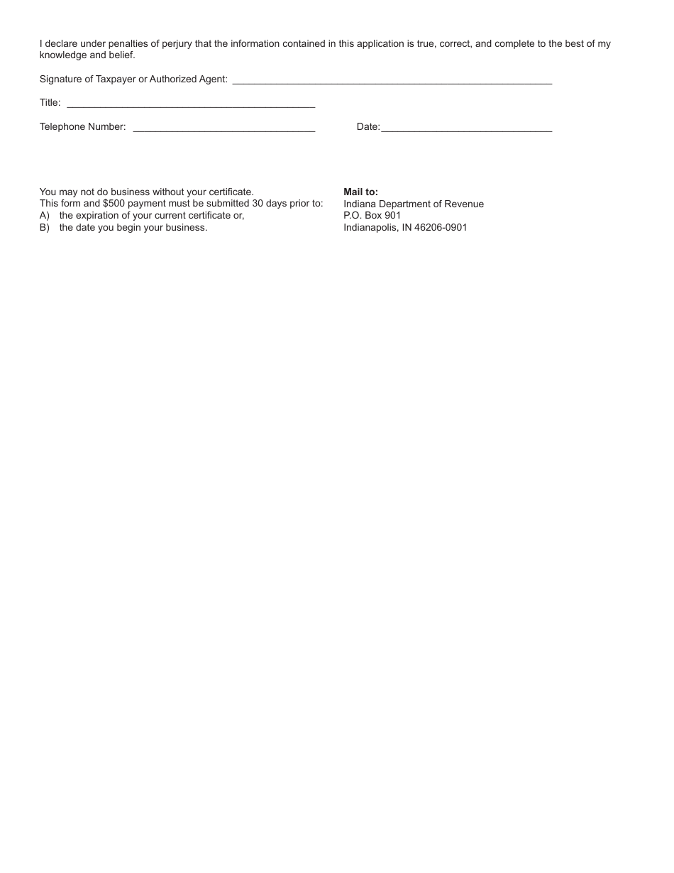 Form CIG-1A (State Form 48477) Application for Cigarette Distributors Registration Certificate - Indiana, Page 2