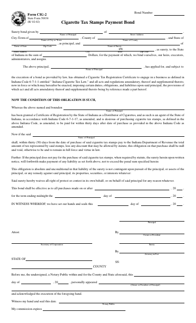 Form CIG-2 (State Form 50838)  Printable Pdf