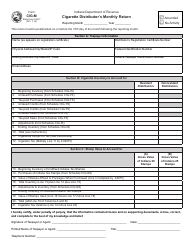 Document preview: Form CIG-M (State Form 53417) Cigarette Distributor's Monthly Return - Indiana