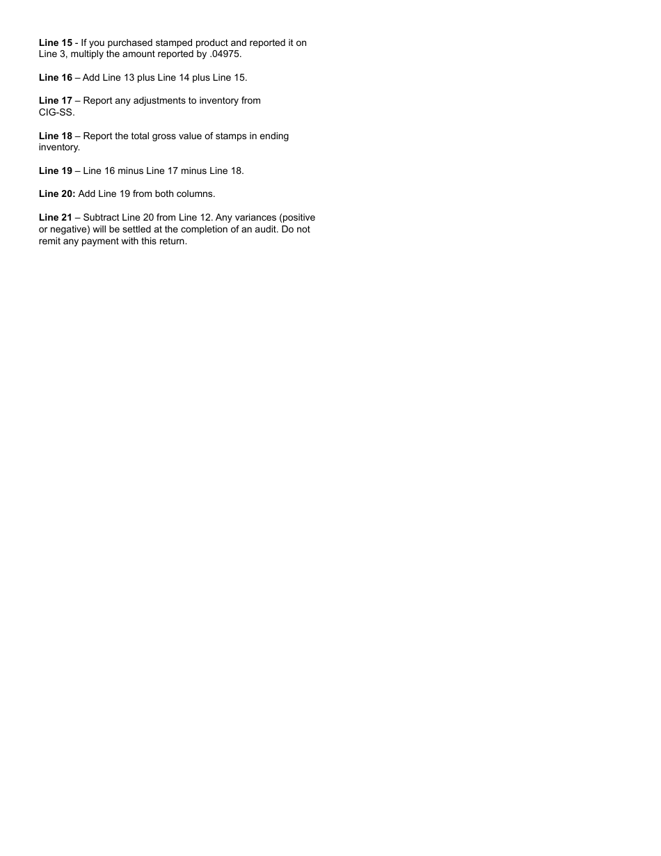 Form CIG-M (State Form 53417) Cigarette Distributors Monthly Return - Indiana, Page 3