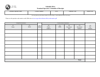 State Form 49088 Schedule 501A Terminal Operator&#039;s Schedule of Receipts - Indiana