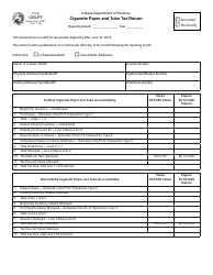 Document preview: Form CIG-PT (State Form 55567) Cigarette Paper and Tube Tax Return - Indiana
