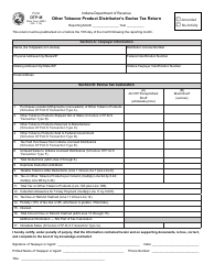 Form OTP-M (State Form 46853) Other Tobacco Product Distributor&#039;s Excise Tax Return - Indiana