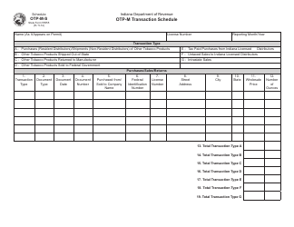 Form OTP-M (State Form 55555) Schedule OTP-M-S Otp-M Transaction Schedule - Indiana