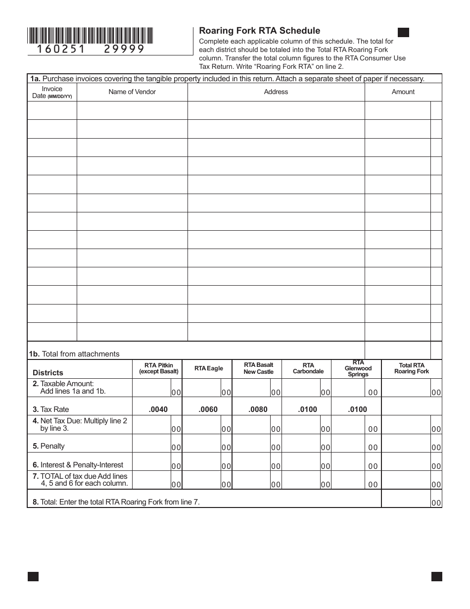 Form DR0251 Rta Consumer Use Tax Return - Colorado, Page 3