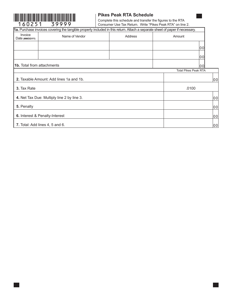 Form DR0251 Rta Consumer Use Tax Return - Colorado, Page 4