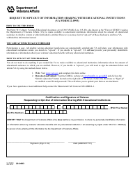 Document preview: VA Form 22-0993 Request to Opt-Out of Information Sharing With Educational Institutions