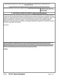VA Form 10-0137 VA Advance Directive: Durable Power of Attorney for Health Care and Living Will (English/Spanish), Page 7