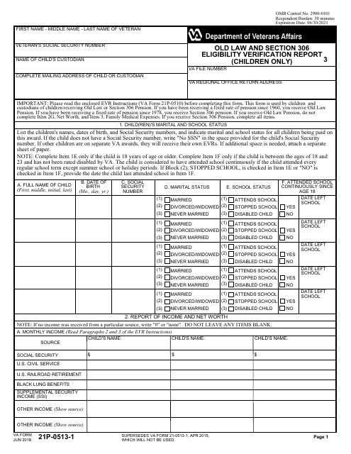 VA Form 21P-0513-1  Printable Pdf
