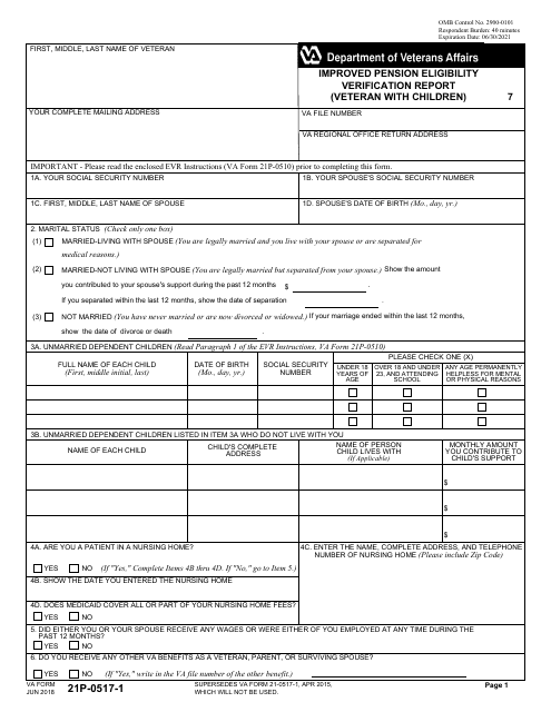 VA Form 21P-0517-1  Printable Pdf