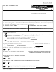 Document preview: VA Form 21P-0512V-1 Old Law and Section 306 Eligibility Verification Report (Veteran)