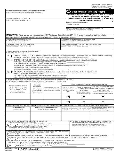 VA Formulario 21P-0517-1  Printable Pdf