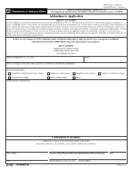 Document preview: VA Form 10-0491A Addendum to Application for Health Professional Scholarship Program (Hpsp) & Visual Impairment and Orientation and Mobility Professionals Scholarship Program (Viompsp)